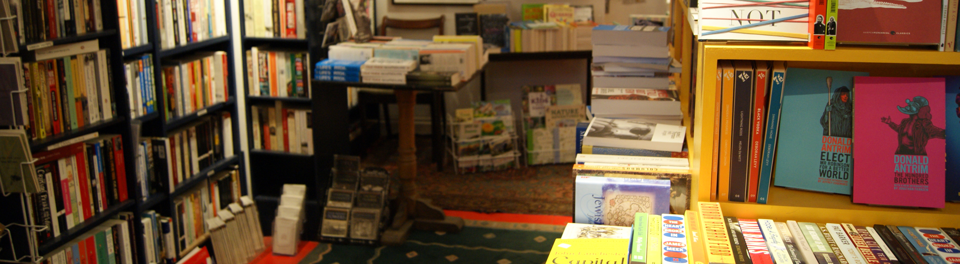 Bookshelves in the shoppe